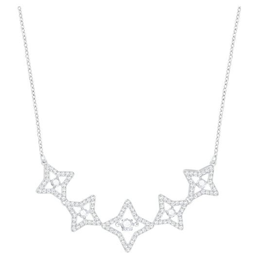 Swarovski Sparkling Dance Star Necklace, Medium, White, Rhodium plating