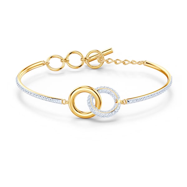 Swarovski Stone Bangle, White, Mixed metal finish