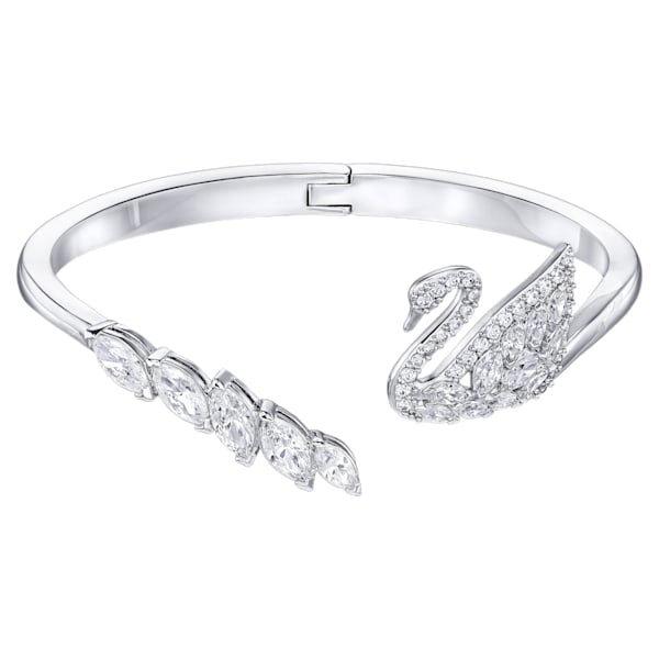 Swarovski Swan Lake Bangle, White, Rhodium plated (2)