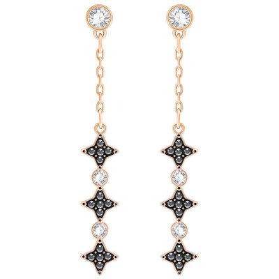 Swarovski Halve Pierced Earring, Multi-colored, Rose Gold plated