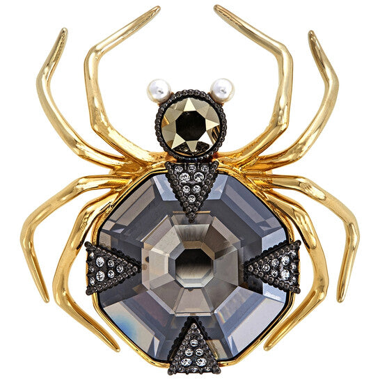 Swarovski Magnetic Brooch, Multi-coloured, Gold Plated