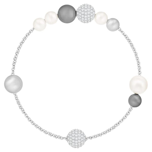 Swarovski Remix Collection Pearl Strand, Gray, Rhodium plated
