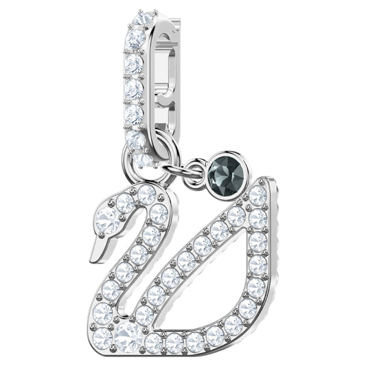 Swarovski Remix Collection Swan Charm, White, Rhodium plated