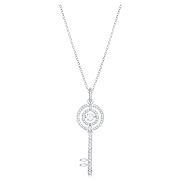 Swarovski Sparkling Dance Key Pendant, White, Rhodium plated