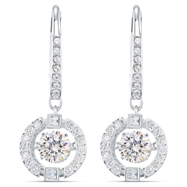 Swarovski Sparkling Dance Pierced Earring, White, Rhodium plated
