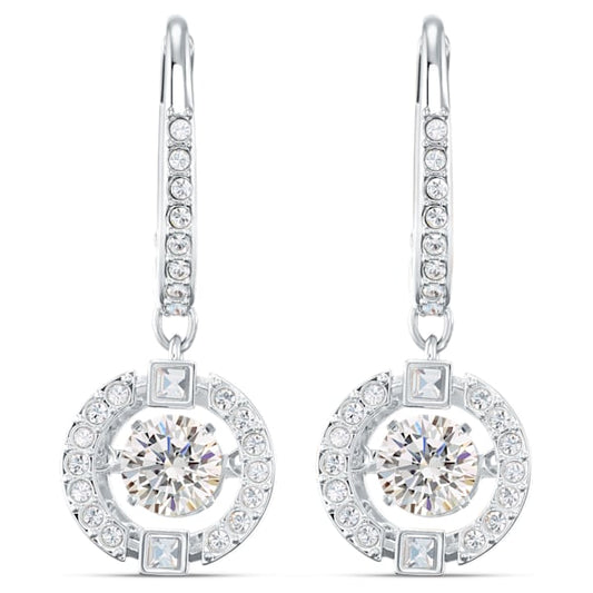 Swarovski Sparkling Dance Pierced Earring, White, Rhodium plated