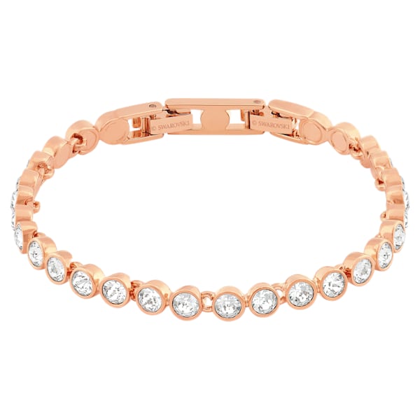 Swarovski Tennis Bracelet, White, Gold gold tone plated