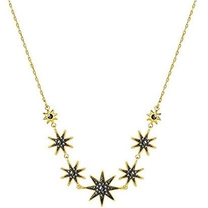Swarovski Firework Necklace, black, Gold tone plated