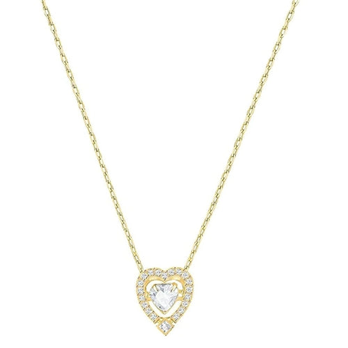 Swarovski Necklace Sparkling Dance Heart, White, Gold plated