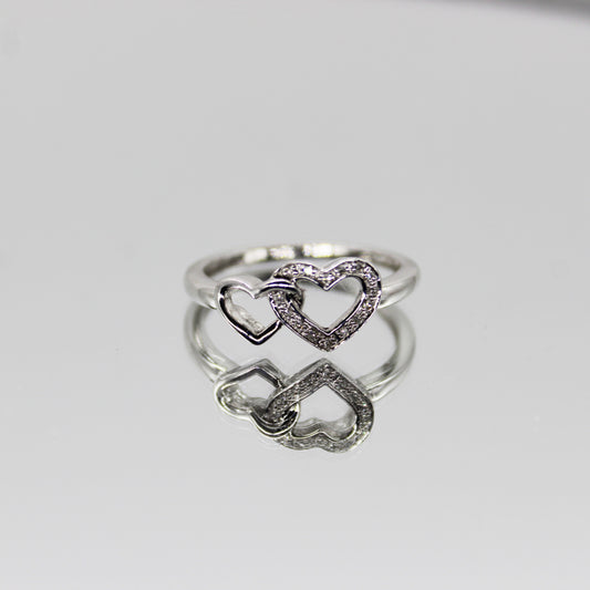 Linked Hearts Ring in 10K