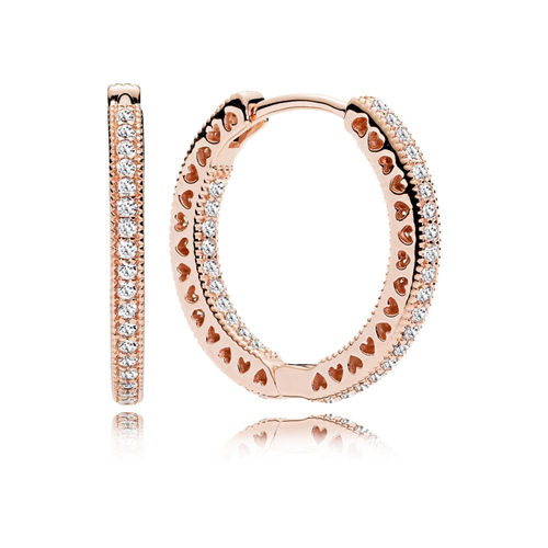 Sparkle and Hearts Hoop Earrings
