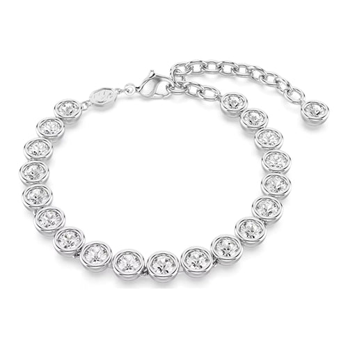 Imber Tennis bracelet Round cut, White, Rhodium plated