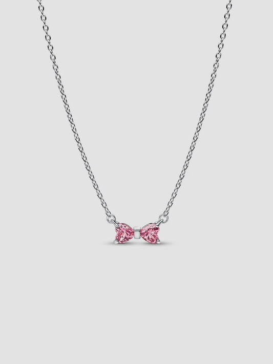 Pink Bow Pendant Necklace