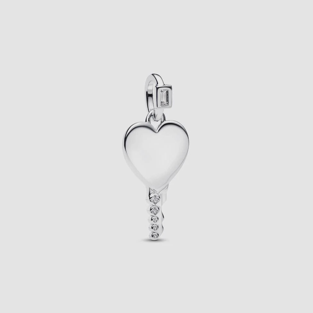 Engravable Heart Key Pendant