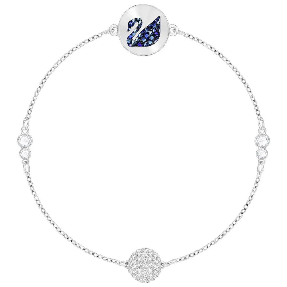 Swarovski Remix Collection Swan Strand, Blue, Rhodium Plating