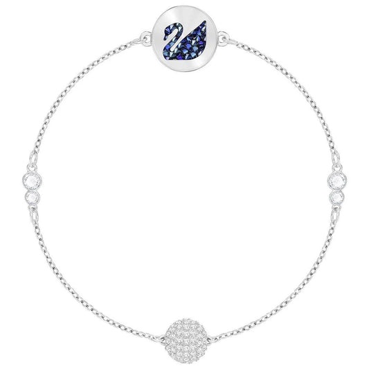 Swarovski Remix Collection Swan Strand, Blue, Rhodium Plating