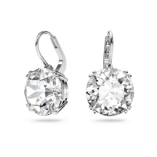 Swarovski Millenia drop earrings, Clear, Rhodium plated