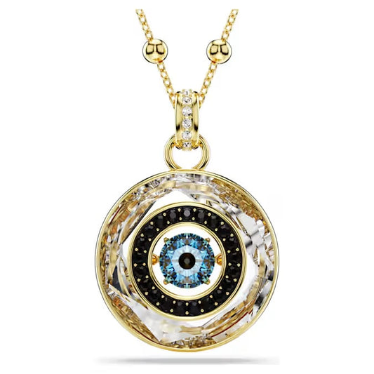Symbolica pendant, Evil eye, Medium, Multicoloured, 18k gold plated