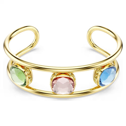 Chroma cuff, Cushion cut, Multicolored, Gold-tone plated