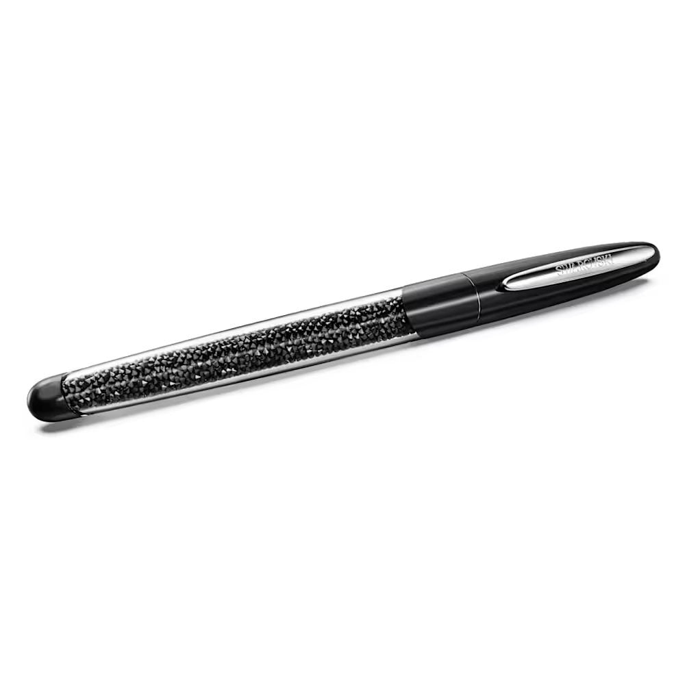 Crystalline Nova rollerball pen, Black, Chrome plated