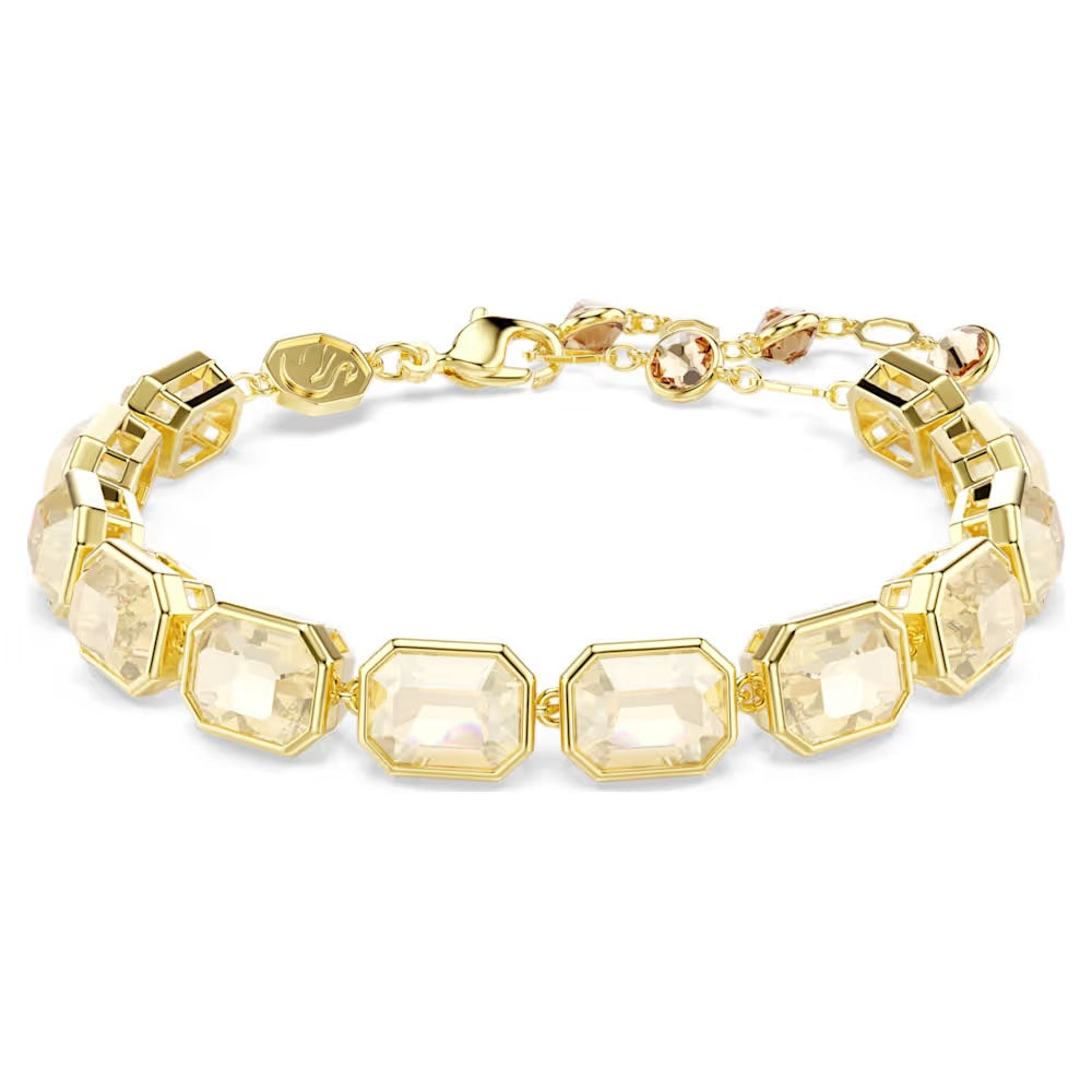 Millenia bracelet, Octagon cut, Caramel, Gold-tone plated