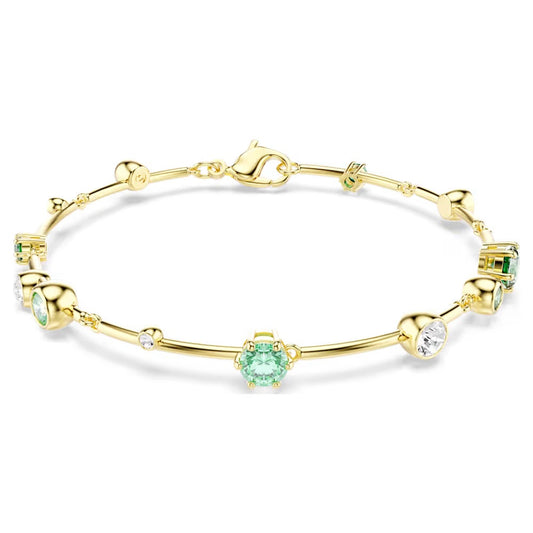 Constella bracelet, Mixed cuts, Green, 18k gold finish