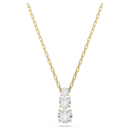 Stilla Attract pendant Round cut, White, 18k gold finish