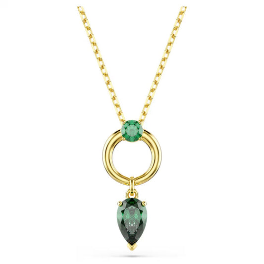 Mesmera pendant, Mixed cuts, Green, 18k gold finish