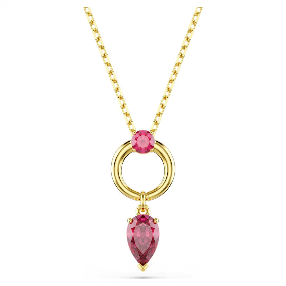 Mesmera pendant, Mixed cuts, Red, 18k gold finish