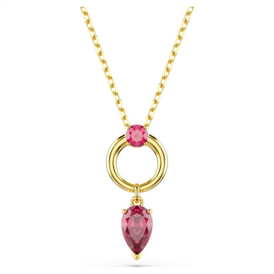 Mesmera pendant, Mixed cuts, Red, 18k gold finish