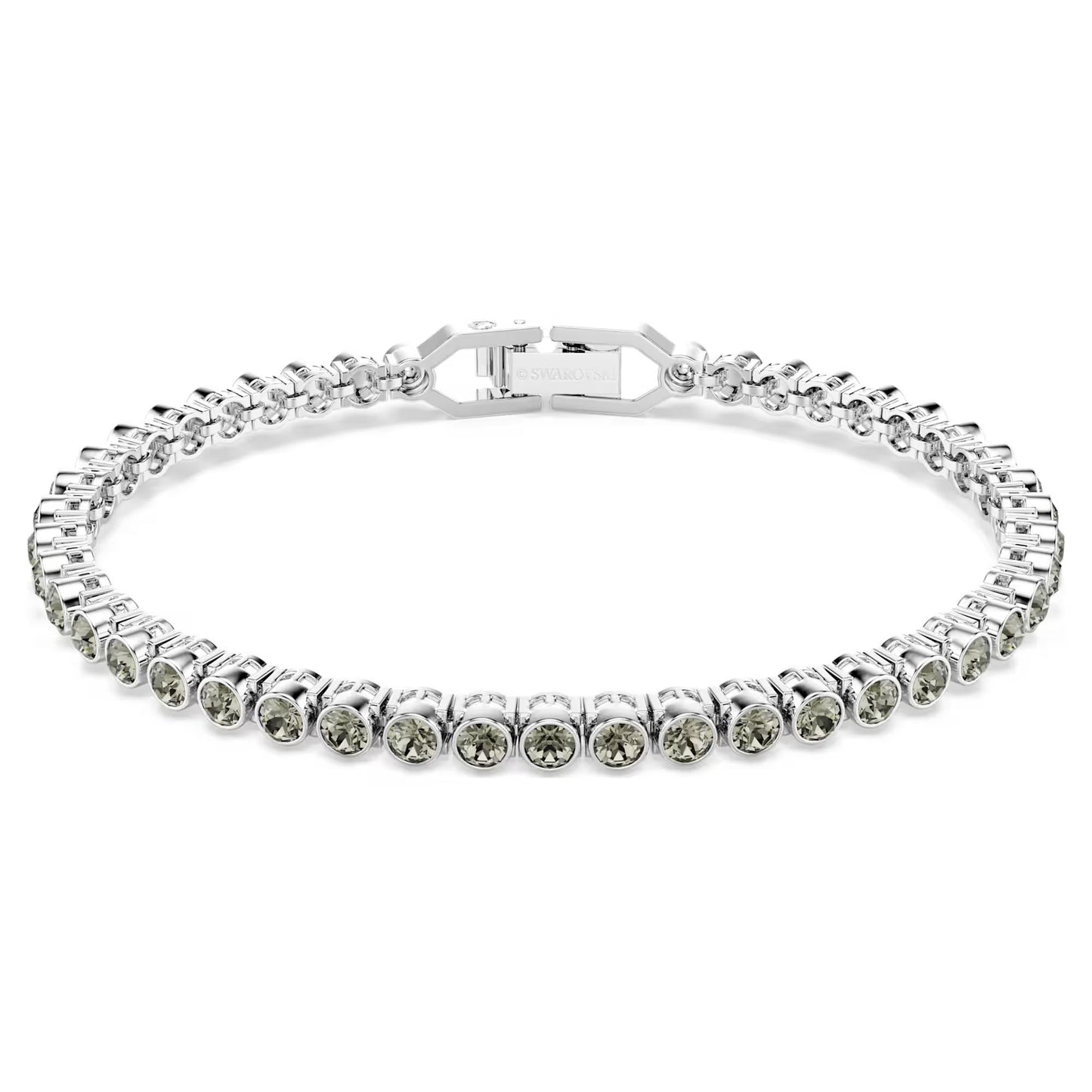 Imber Emily Tennis bracelet, Round cut, Black, Rhodium plated