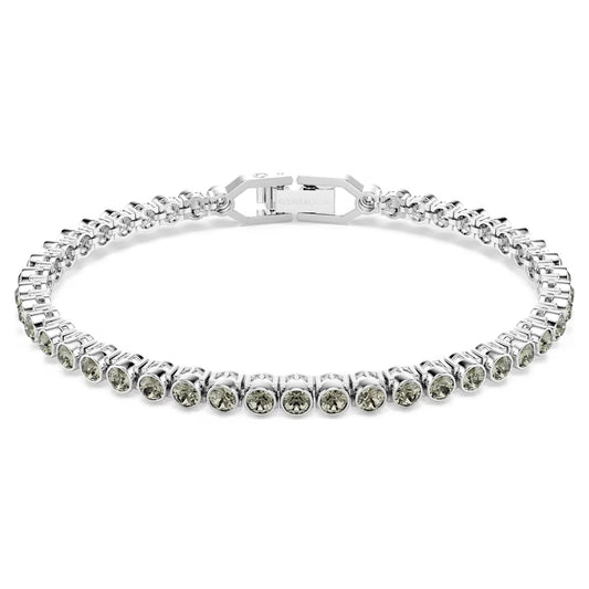 Imber Emily Tennis bracelet, Round cut, Black, Rhodium plated
