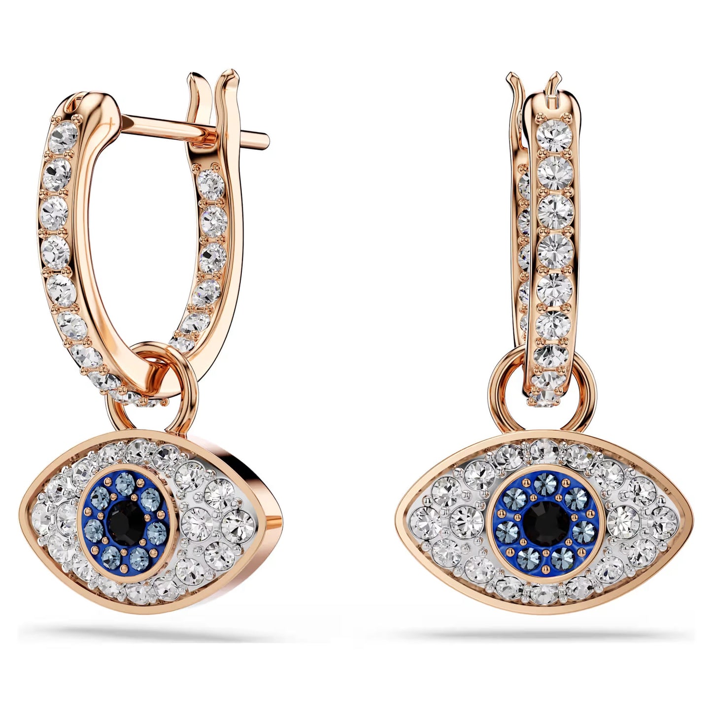 Symbolica drop earrings, Eye, Multicoloured, Rose gold-tone plated