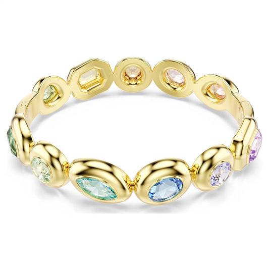 Gema bangle, Mixed cuts, Multicoloured, 18k gold finish