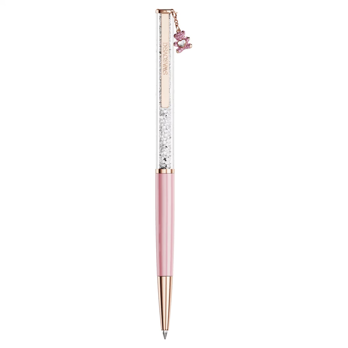 Crystalline ballpoint pen, Teddy, Pink, Pink lacquered, rose gold-tone plated