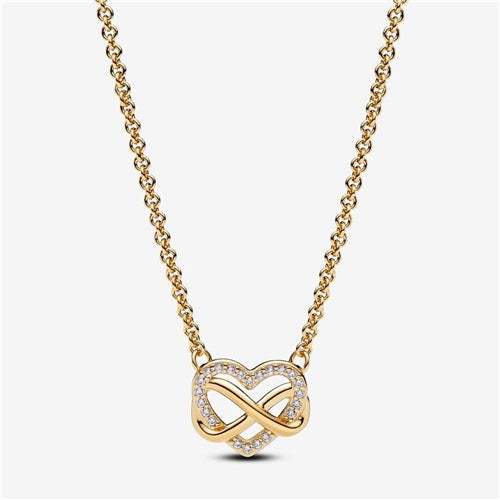 Sparkling Infinity Heart Collier Necklace