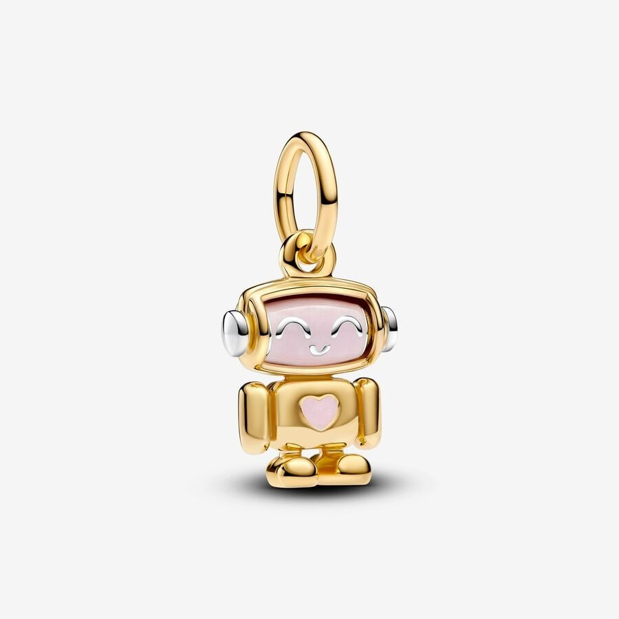 Spinnable Face Robot Dangle Charm