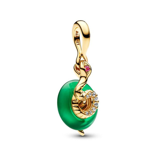 Snake Green Murano Glass Dangle Charm