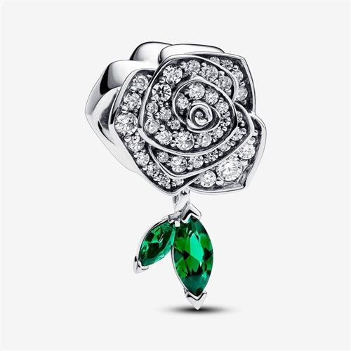 Sparkling Rose in Bloom Charm