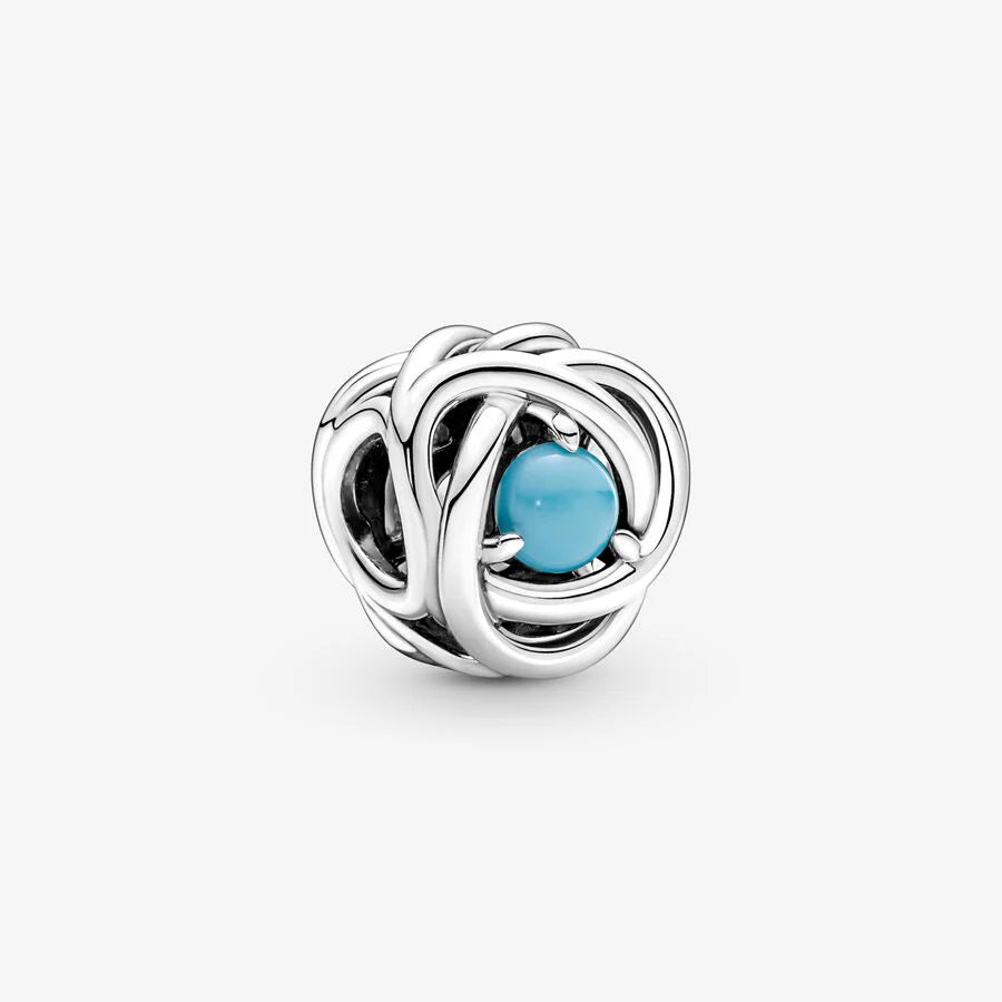Turquoise Blue Eternity Circle Charm
