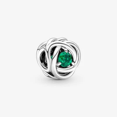 Green Eternity Circle Charm