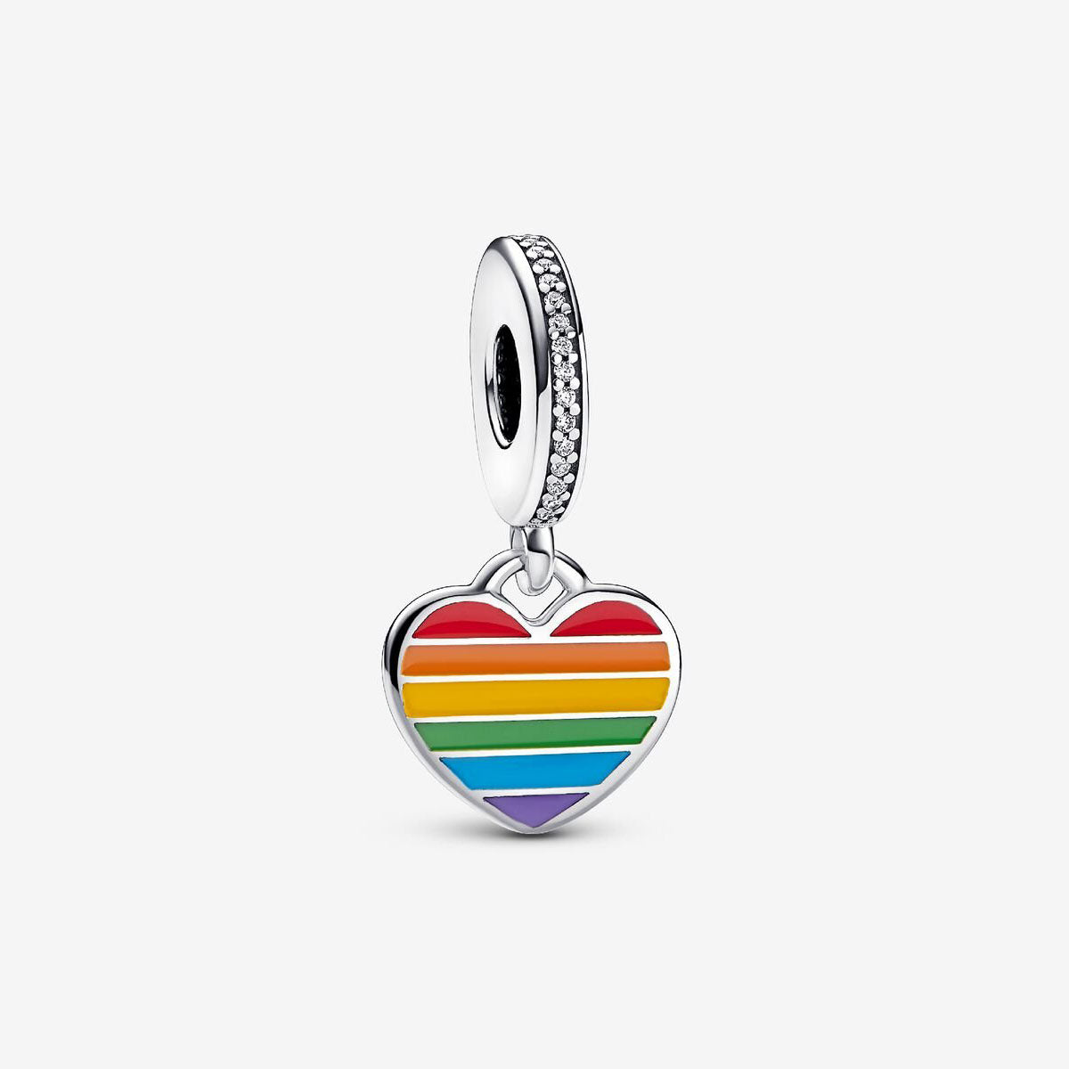 Pride Rainbow Heart Dangle Charm