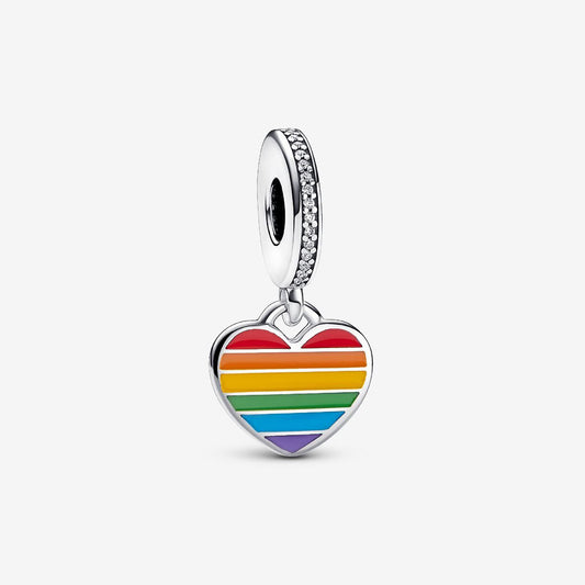 Pride Rainbow Heart Dangle Charm