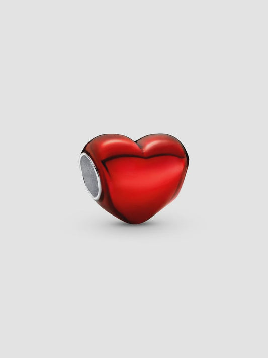 Metallic Red Heart Charm