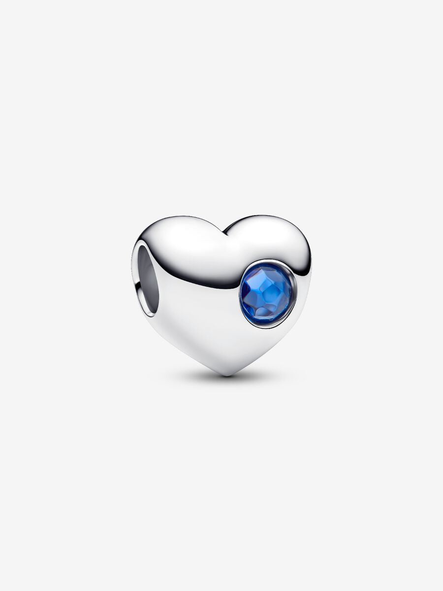 Engravable Blue Stone Heart Charm