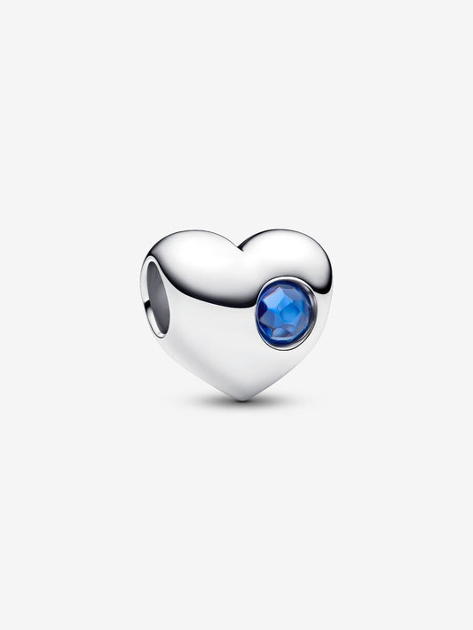 Engravable Blue Stone Heart Charm