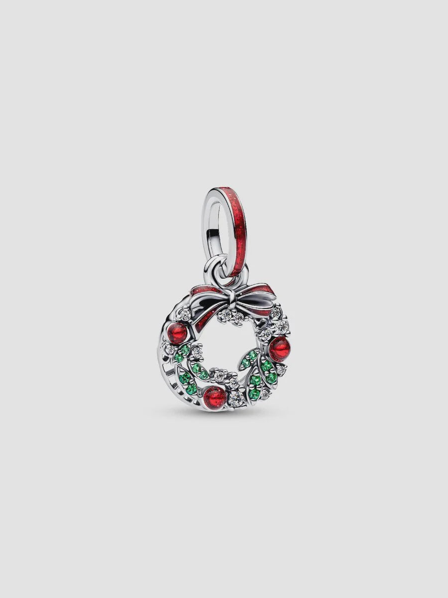 Holiday Wreath Double Dangle Charm