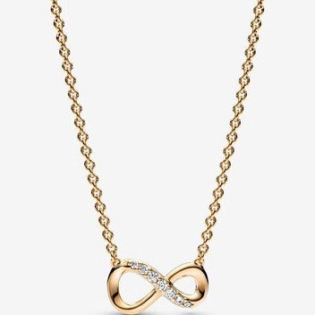 Sparkling Gold Infinity Collier Necklace