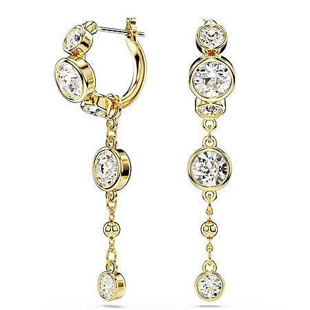 Swarovski Imber drop earrings, Round cut, White, Mixed metal finish