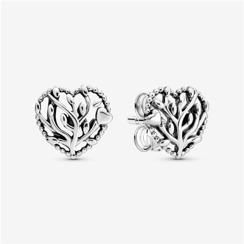 Family Tree Heart Stud Earrings